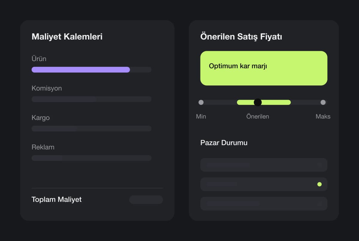 Akıllı Satış Fiyatı Belirleme interface