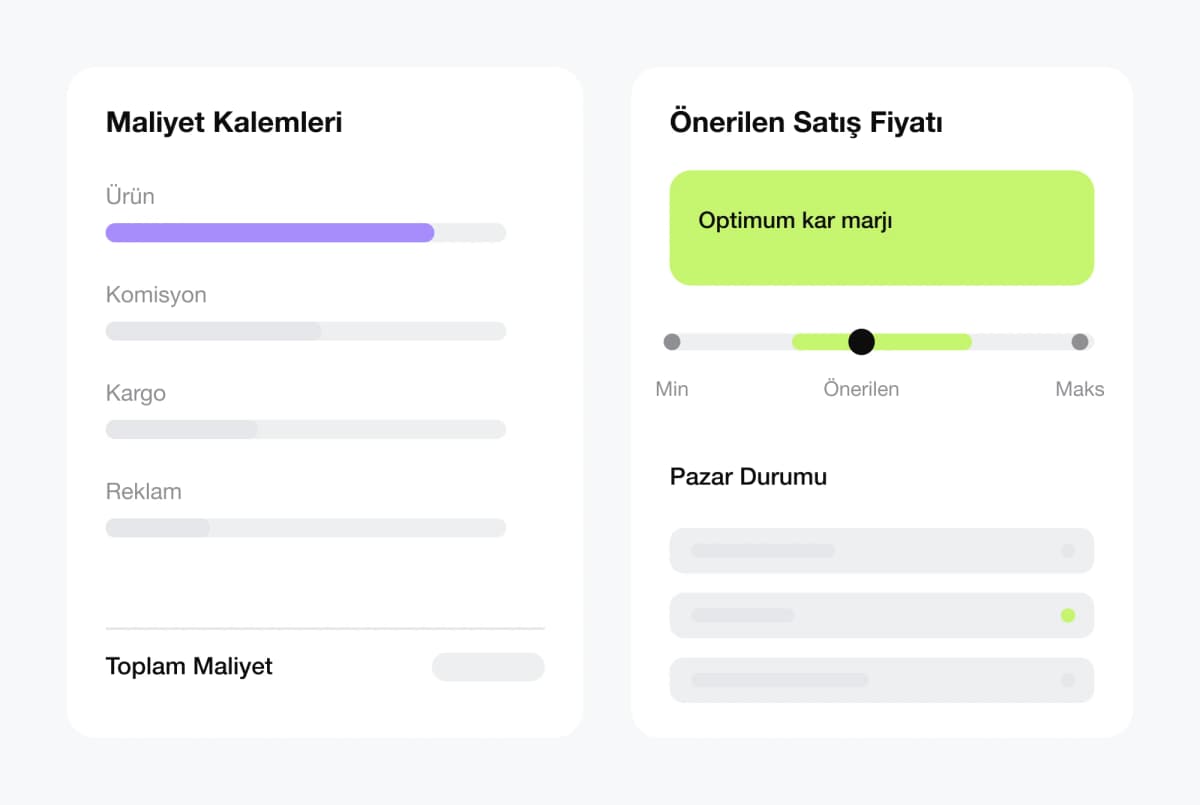 Akıllı Satış Fiyatı Belirleme interface
